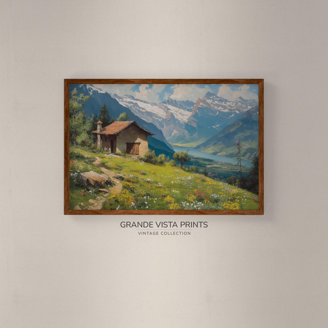 Spring Mountain View Landscape Painting Mountain Artwork Wall Art Instant Art Print Gv4072 - Image 2