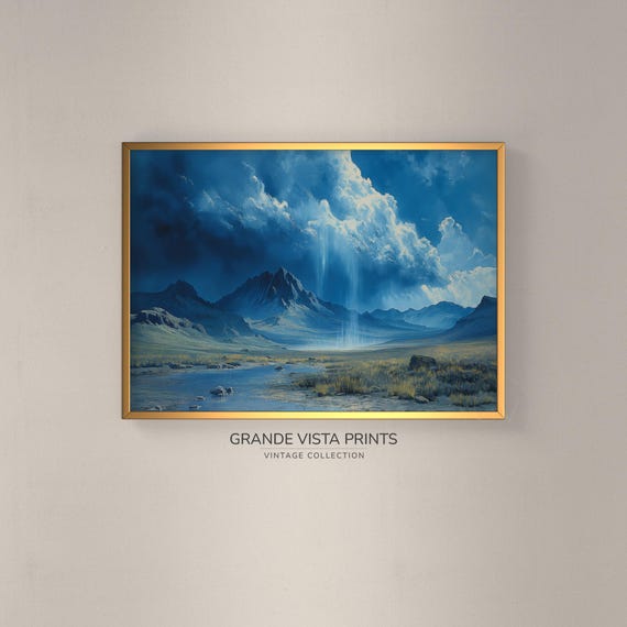 Mountain Rainstorm Wall Art Mountain Landscape Painting Wall Art Gv4063