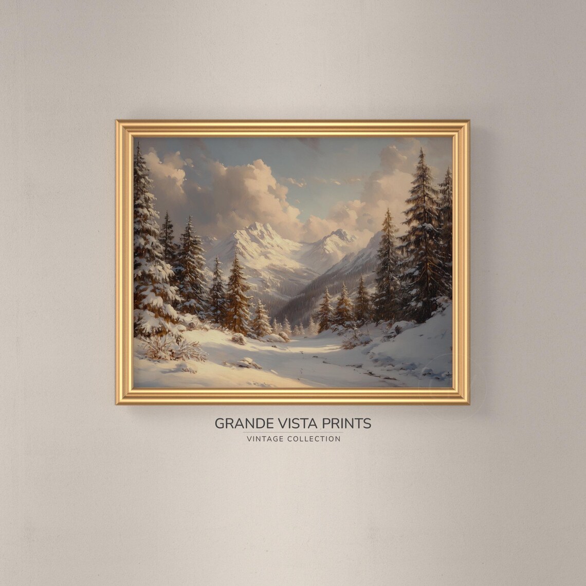 Sunny Winter Mountain Landscape Artwork Winter Mountain Landscape Wall Art Winter Mountain Forest Artwork Gv4762 - Image 3