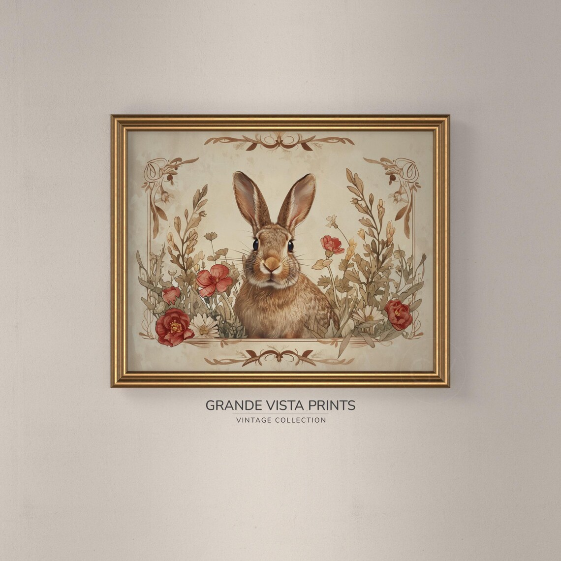 Easter Rabbit Painting Art Print, Holiday Decor - Image 3