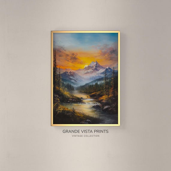 Mountain River Landscape Painting