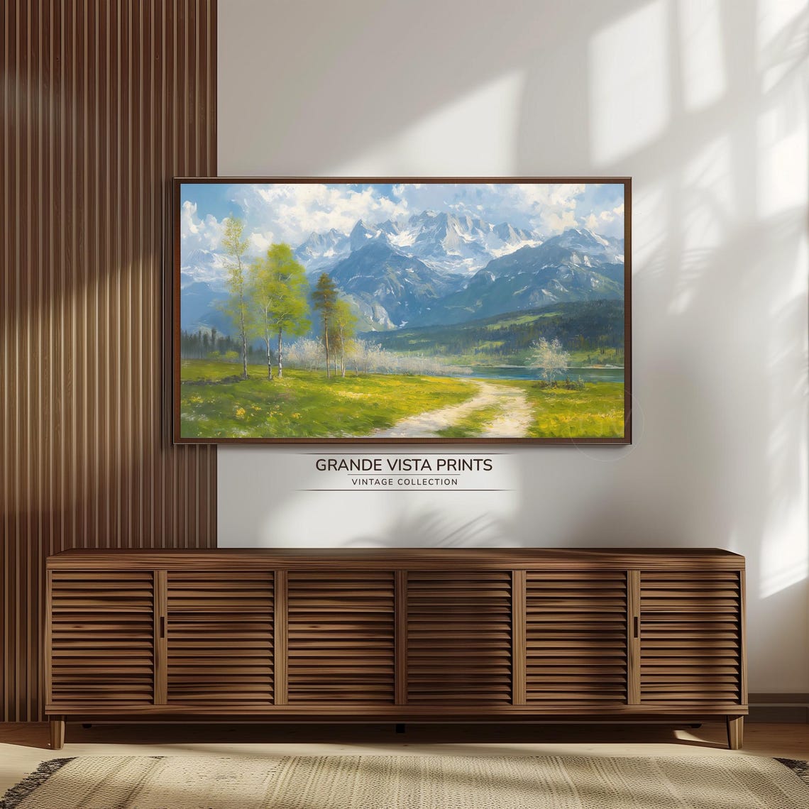 Spring Mountain Frame Tv Art River Valley Landscape Home Decor Gv4084 - Image 3