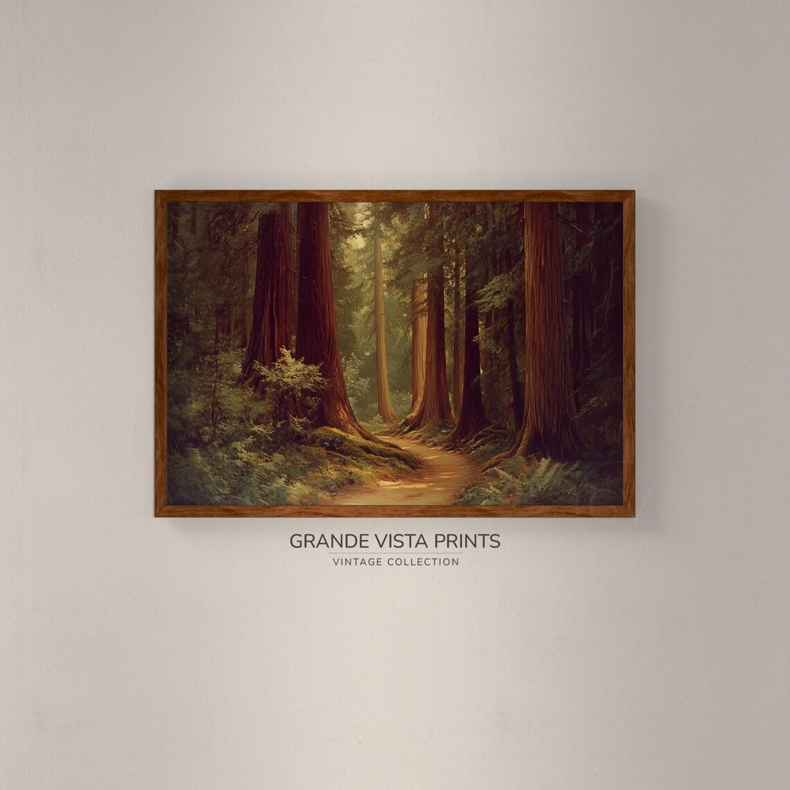 Redwood Forest Landscape Painting Wall Art Forest Trail Wall Art Gv4823 - Image 2