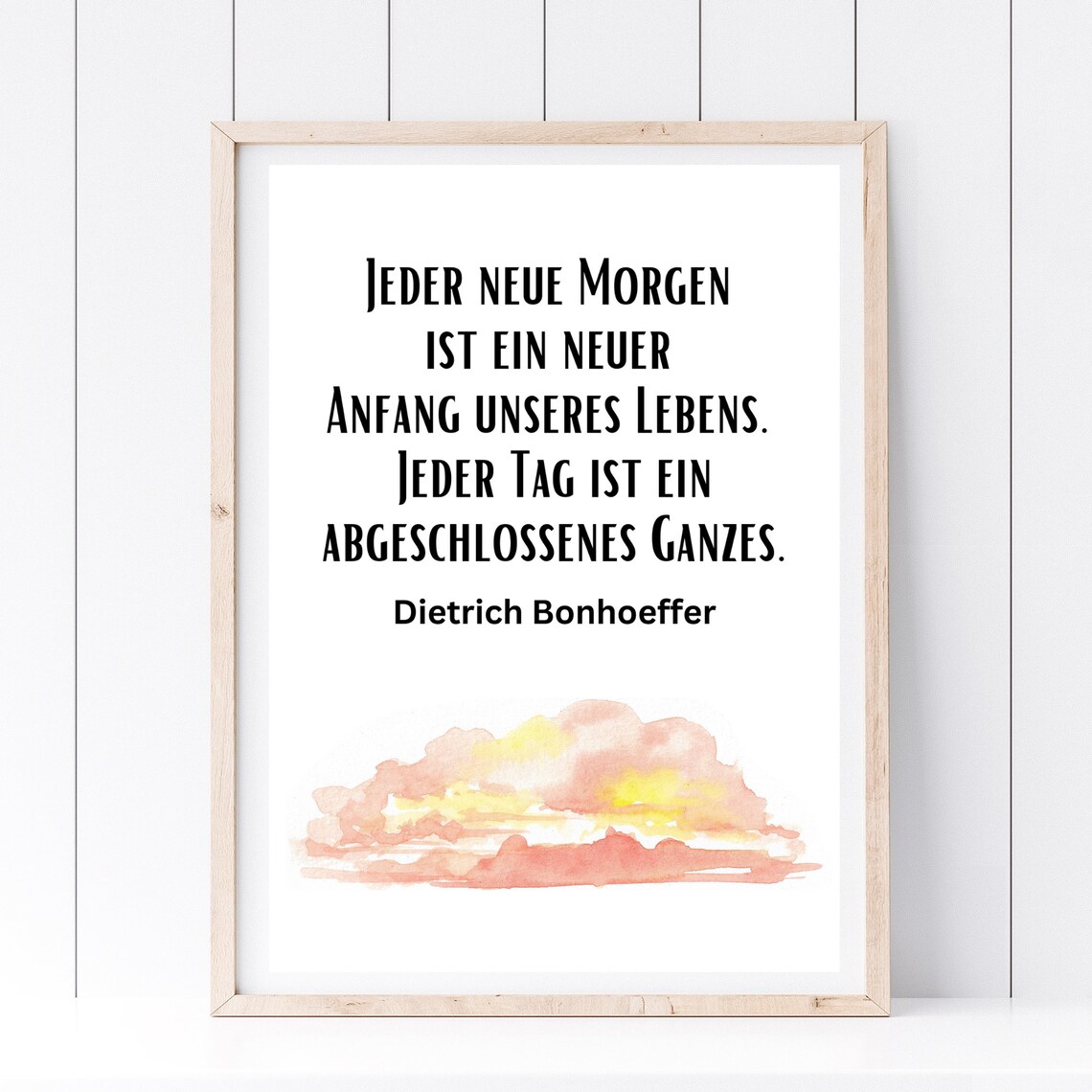 Dietrich Bonhoeffer New Morning Quote with Sunrise Watercolor Poster - Image 2
