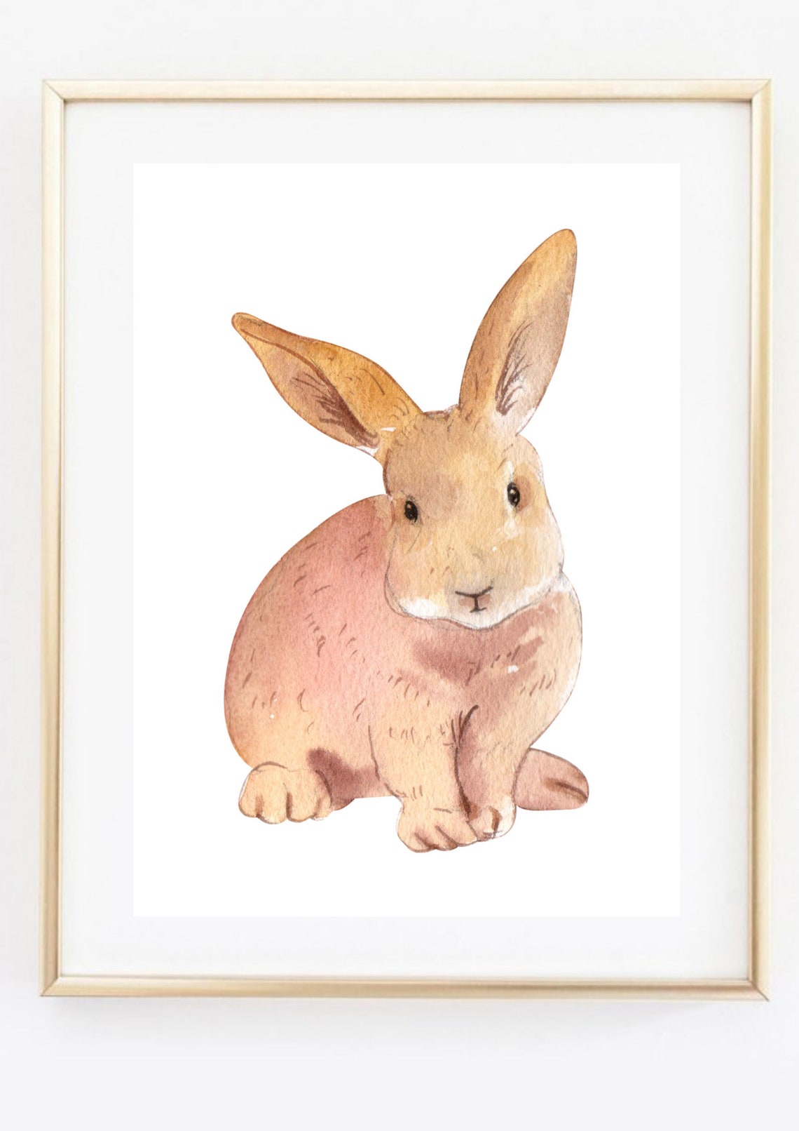 Din A4 Art Print Without Frame Cute Bunny Rabbit Rabbit Nature Watercolor Print Poster Picture - Image 3