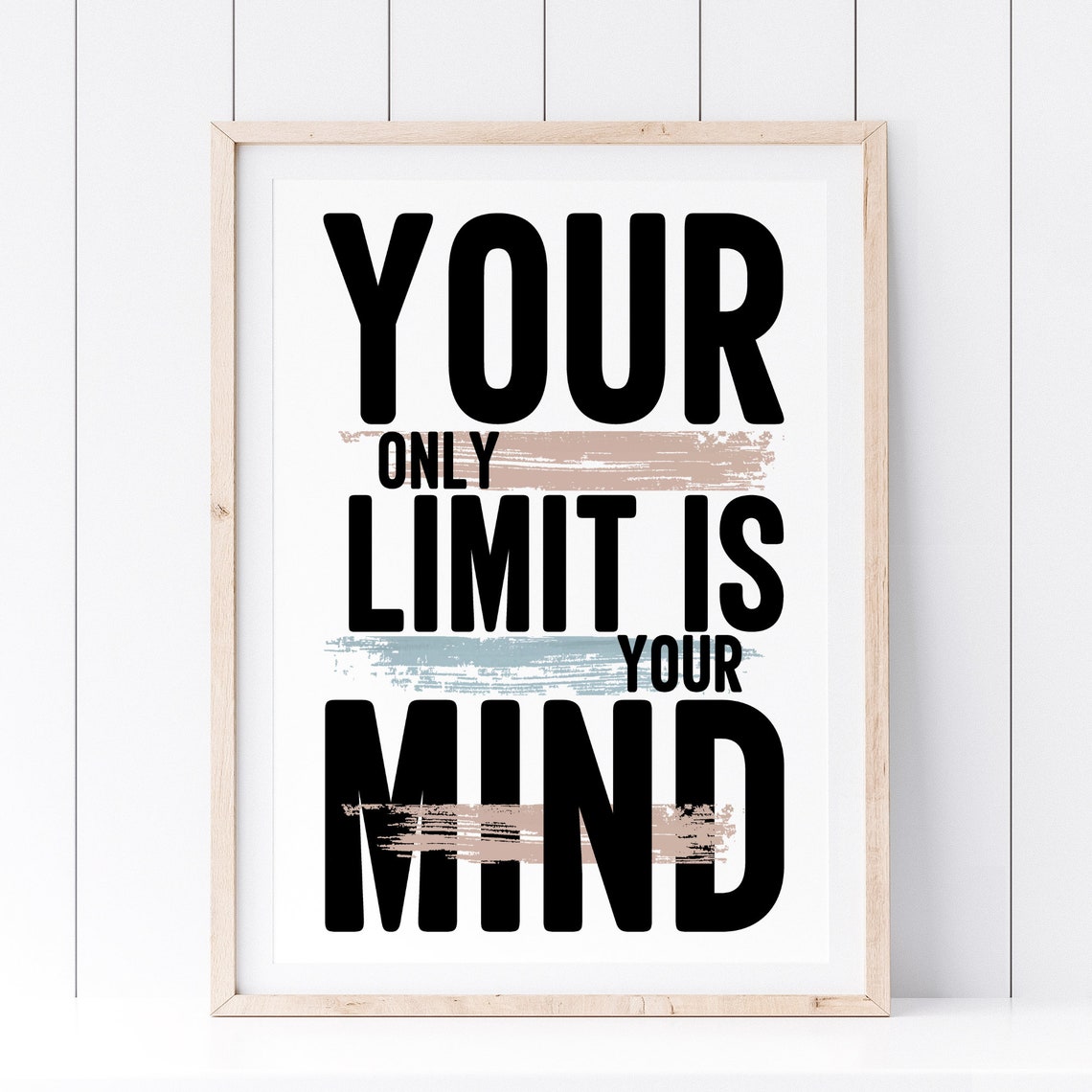 Your Only Limit Is Your Mind Bold Typography Motivational Wall Poster