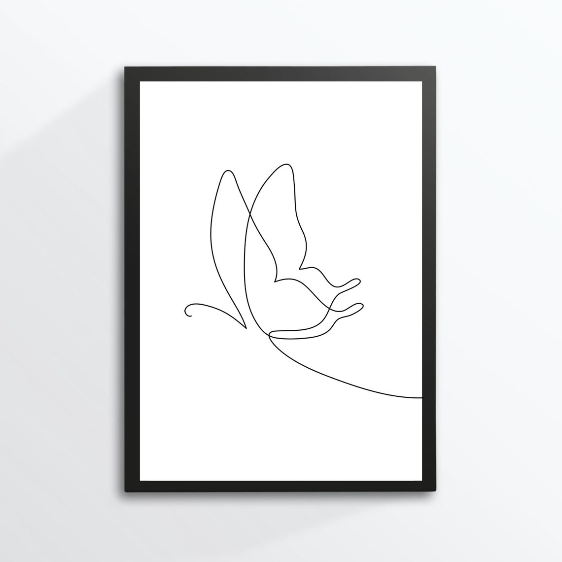 Din A4 Art Print Without Frame Butterfly Moth Minimalism Lines Drawing Print Poster Picture
