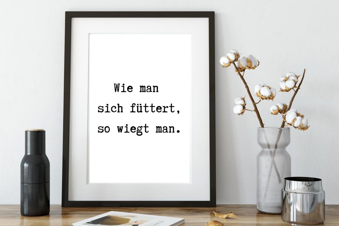 Wie Man Sich Fuettert So Wiegt Man Typewriter Quote Wall Decor Poster - Image 2