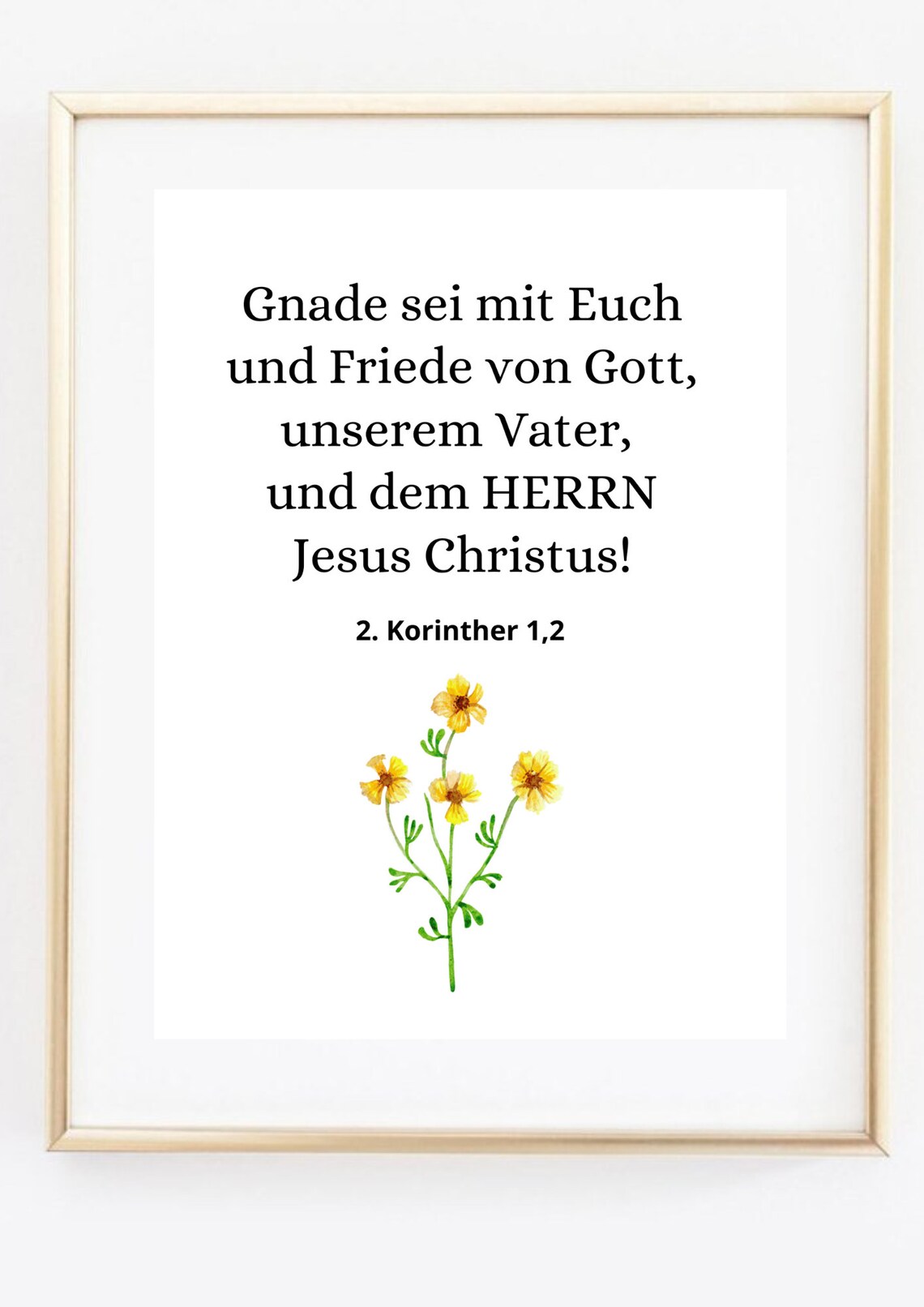 Grace And Peace Bible Verse Corinthians Yellow Floral Faith Poster - Image 2