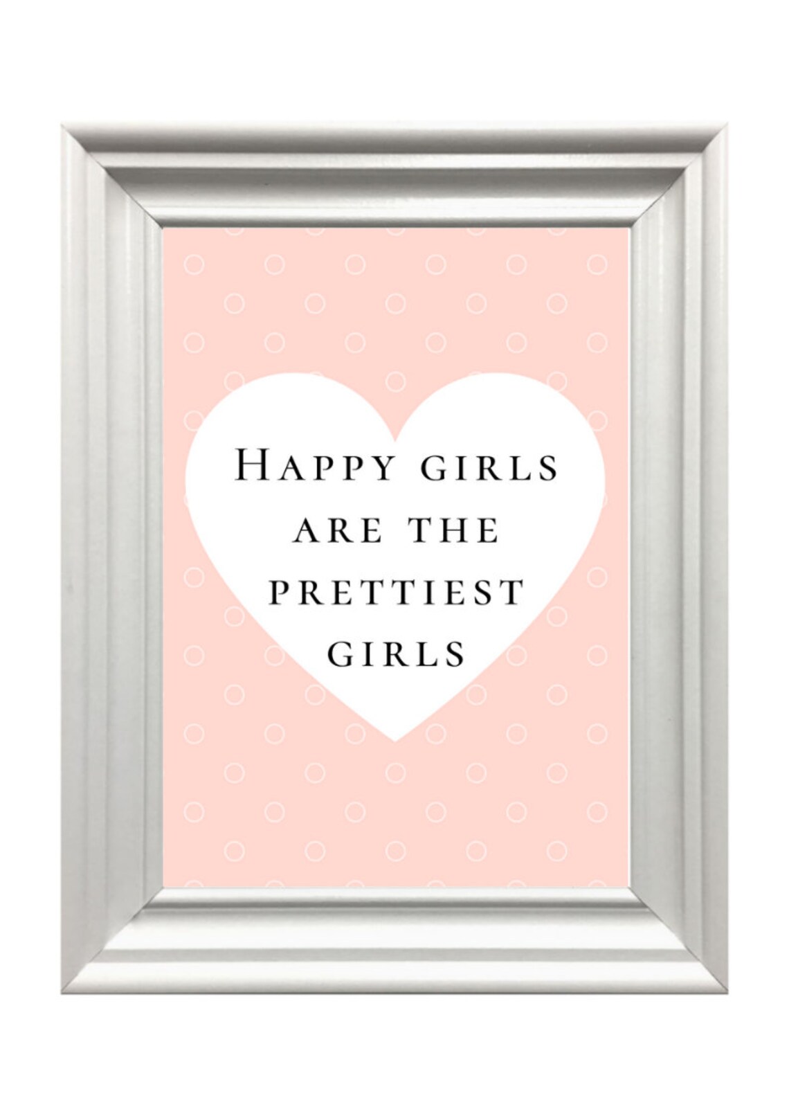 Happy Girls Are The Prettiest Girls Pink Heart Quote Wall Art - Image 2
