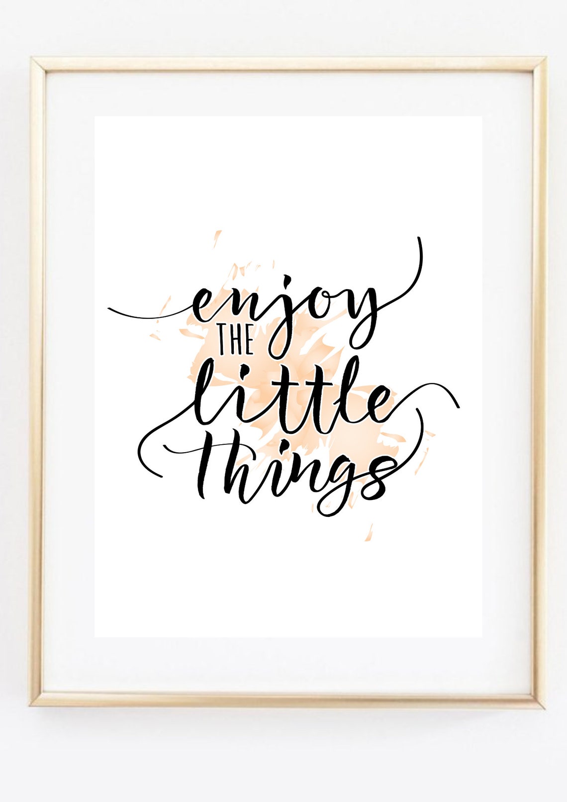 Enjoy the Little Things Hand Lettering Calligraphy Quote Wall Art - Image 3