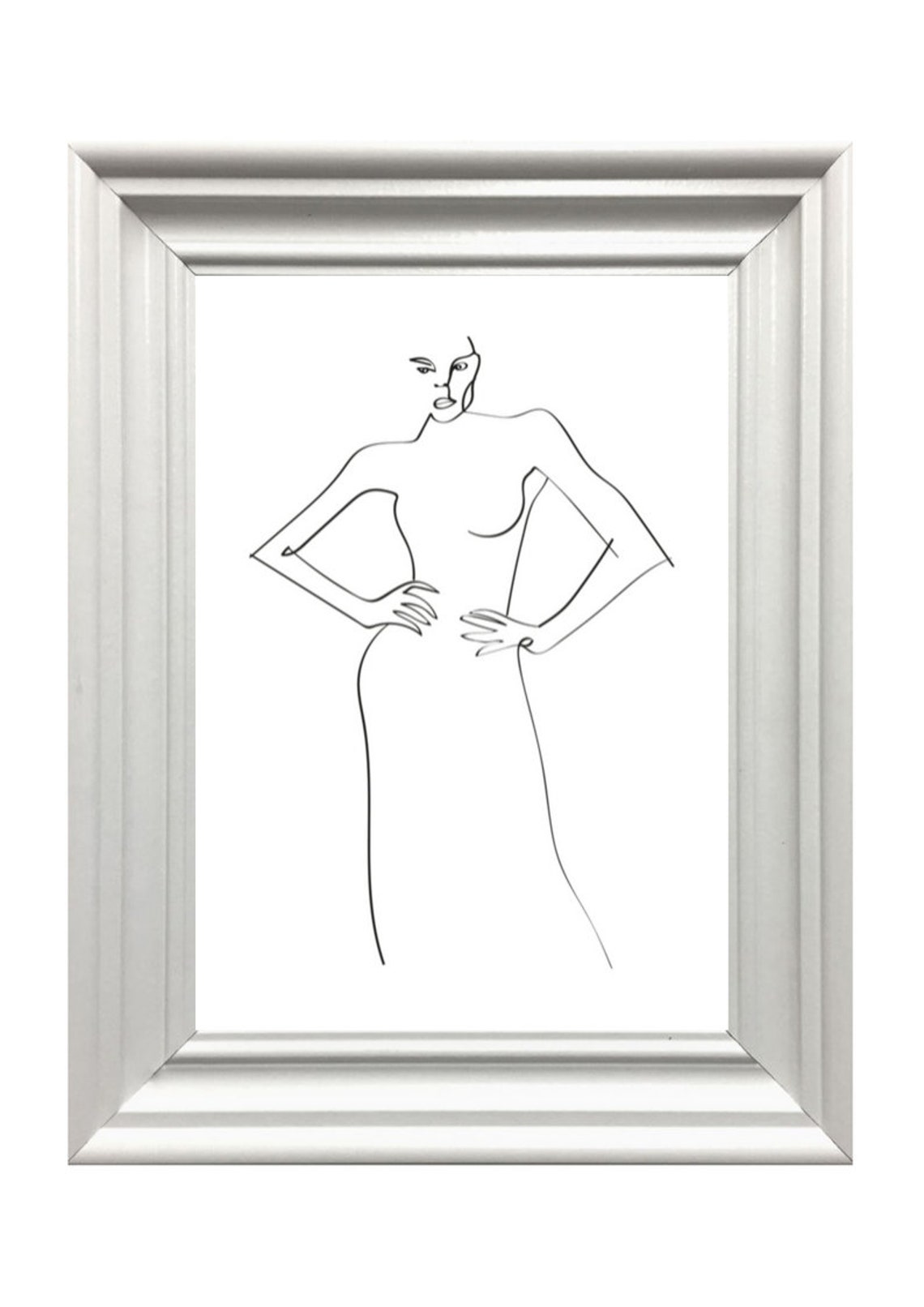 Confident Woman Hands On Hips Single Line Abstract Minimalist Wall Art - Image 2