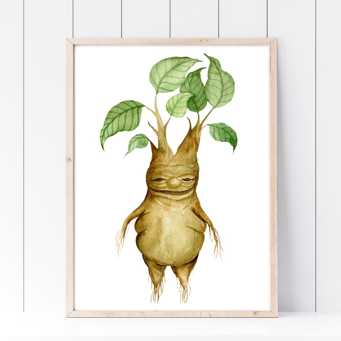 Din A4 Art Print Without Frame Cute Alraune Magic Plant Ritual Magic Gothic Watercolor Print Poster Picture