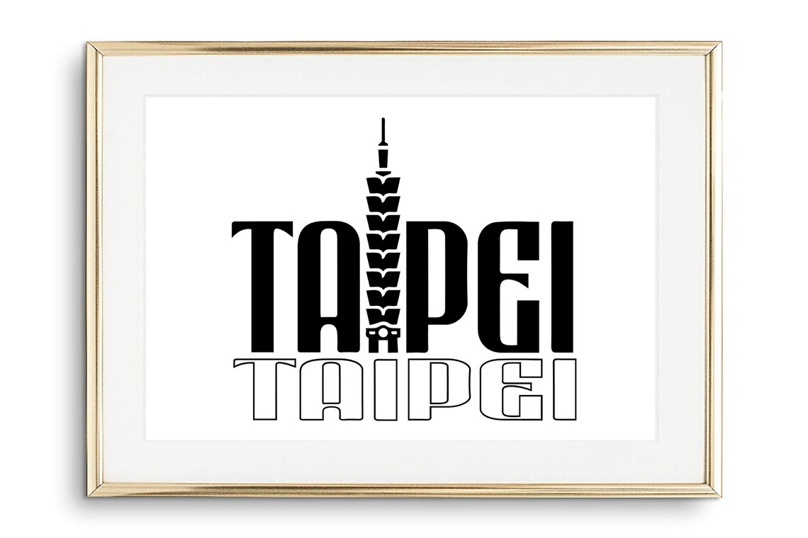 Taipei Taiwan Taipei 101 Tower Bold Typography Travel City Poster - Image 2