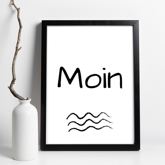 Din A4 Art Print Without Frame Moin North German Saying Good Morning Greeting Picture Print Poster Typography