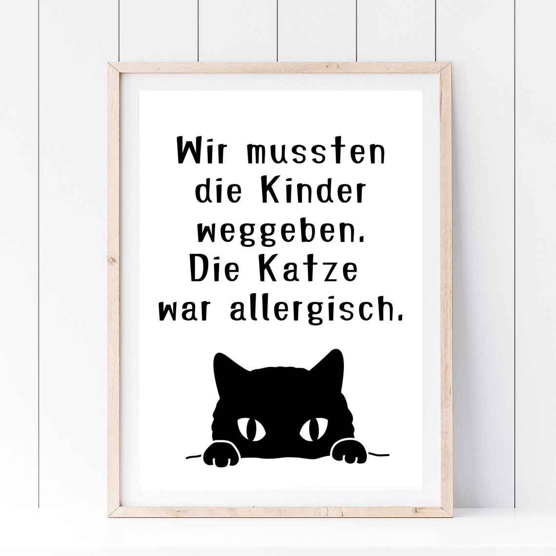 Funny German Cat Quote Humor Black Cat Minimalist Kitchen Poster