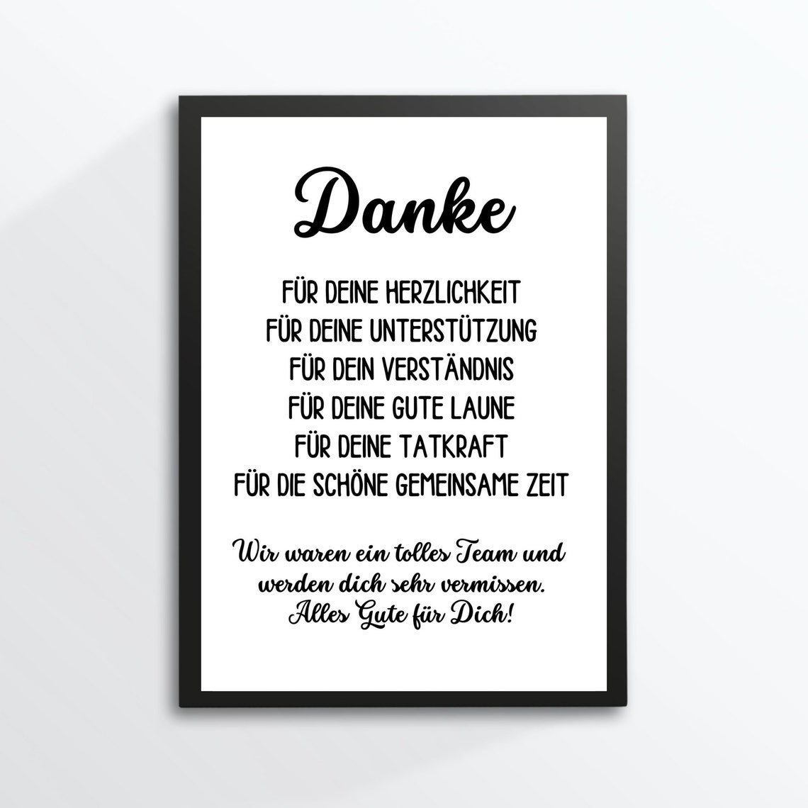 Danke Thank You Colleague Farewell German Appreciation Gift Poster - Image 2