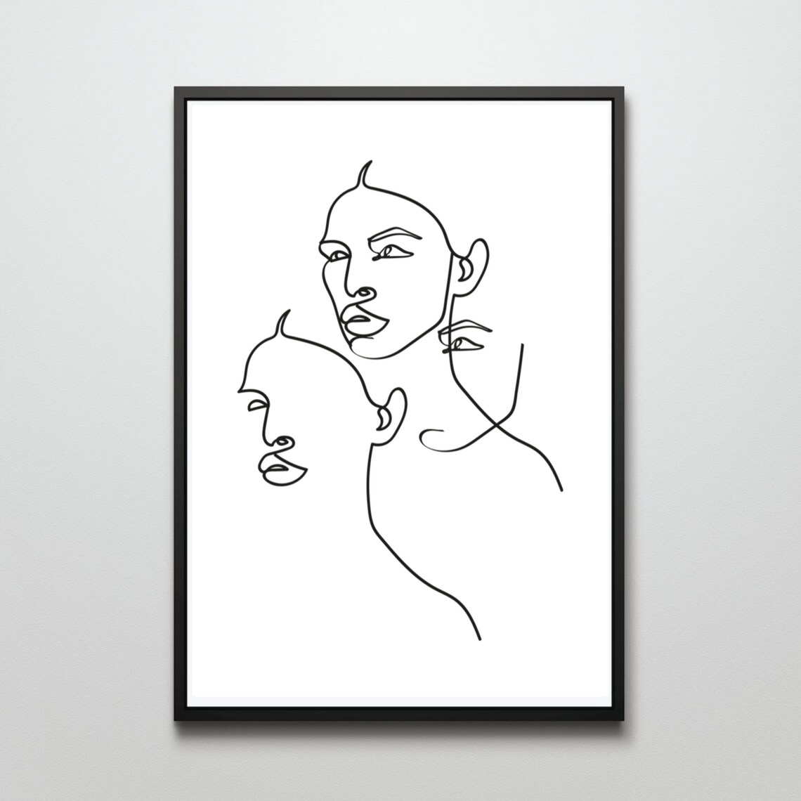 Abstract Line Art Woman Profile Minimalist Modern Sketch Wall Art Poster - Image 2