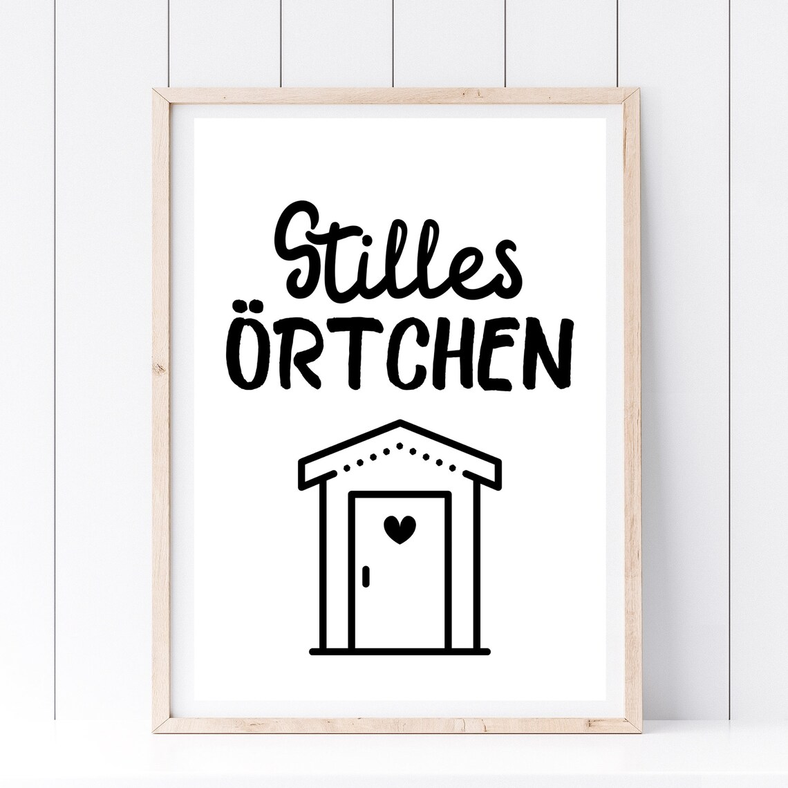 Quiet Little Place Funny Bathroom Outhouse Sign Black White Wall Art - Image 2