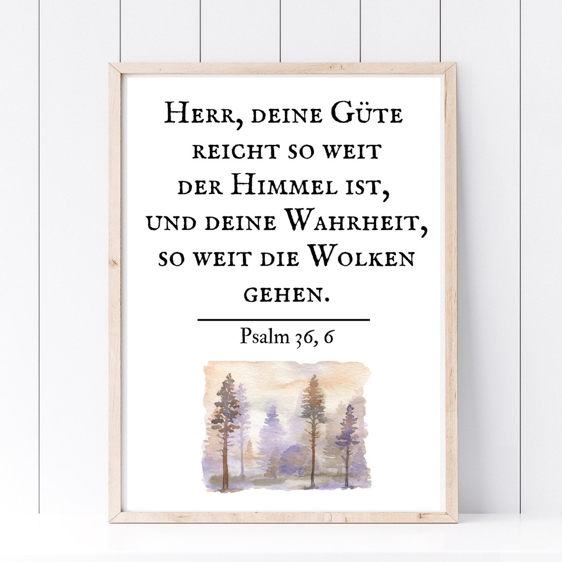 Lord Your Goodness Reaches Heaven Psalm 36 Misty Forest Poster