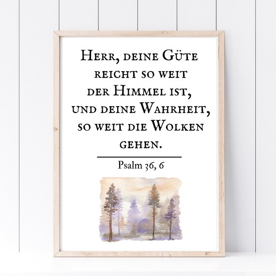 Lord Your Goodness Reaches Heaven Psalm 36 Misty Forest Poster