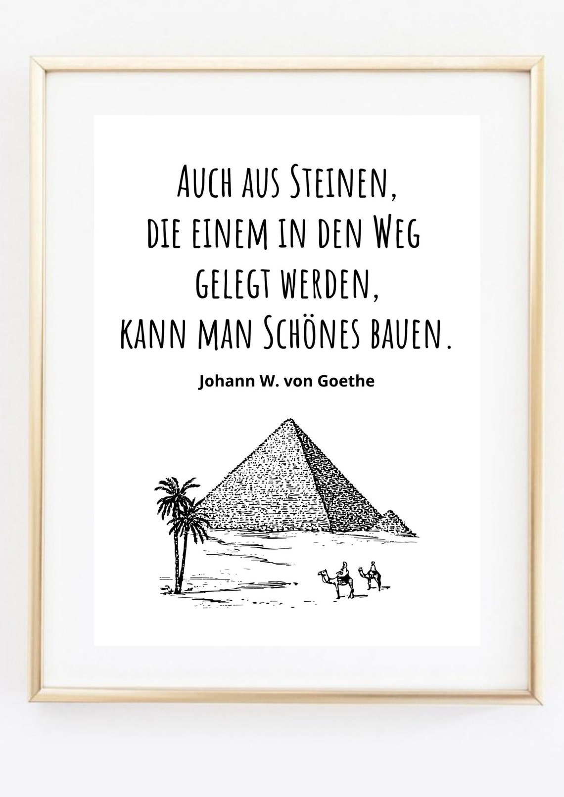 Goethe Quote Beautiful From Stones German Typography Wall Art Print - Image 3