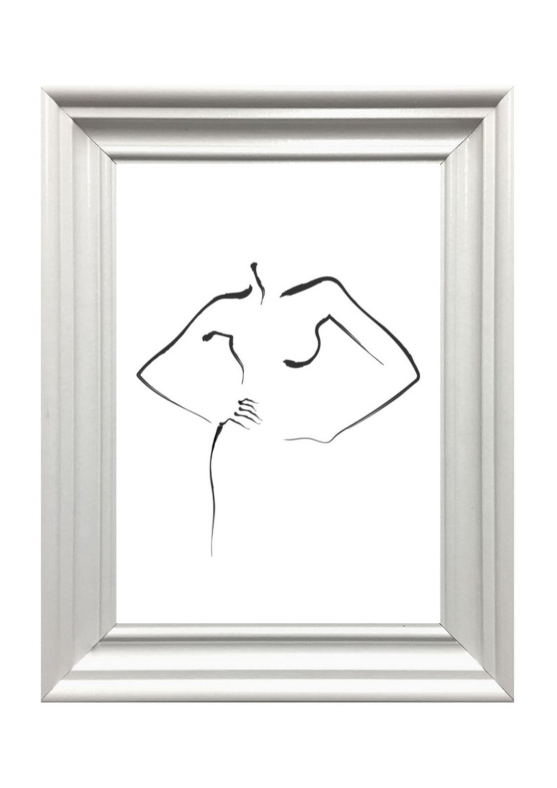 Minimalist Female Body Line Art Abstract Torso Sketch Poster - Image 2