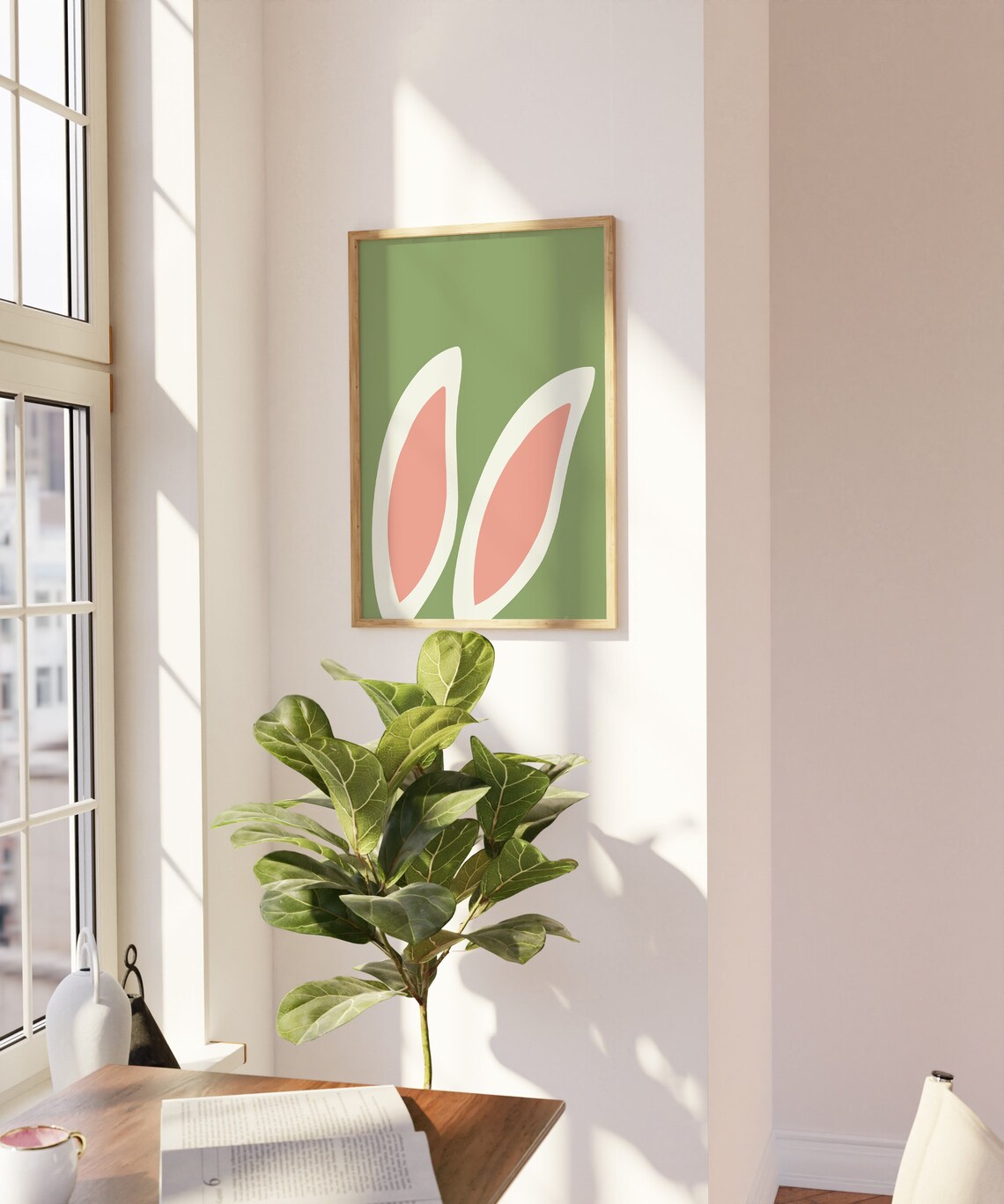 Easter Bunny Ears Boho Rabbit Ears Art Print