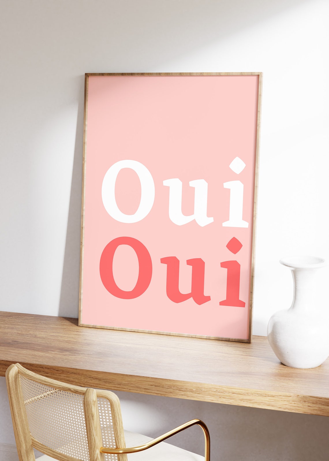 Oui Oui Oui Oui Poster Oui Oui Slogan Print Bathroom Print Oui Oui French Slogan Print Oui Oui Dorm Room Colorful Wall Art - Image 3