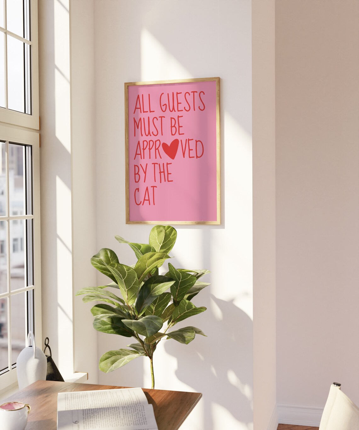 Funny Cat Entryway Decor, Minimalist Wall Art Print - Image 2