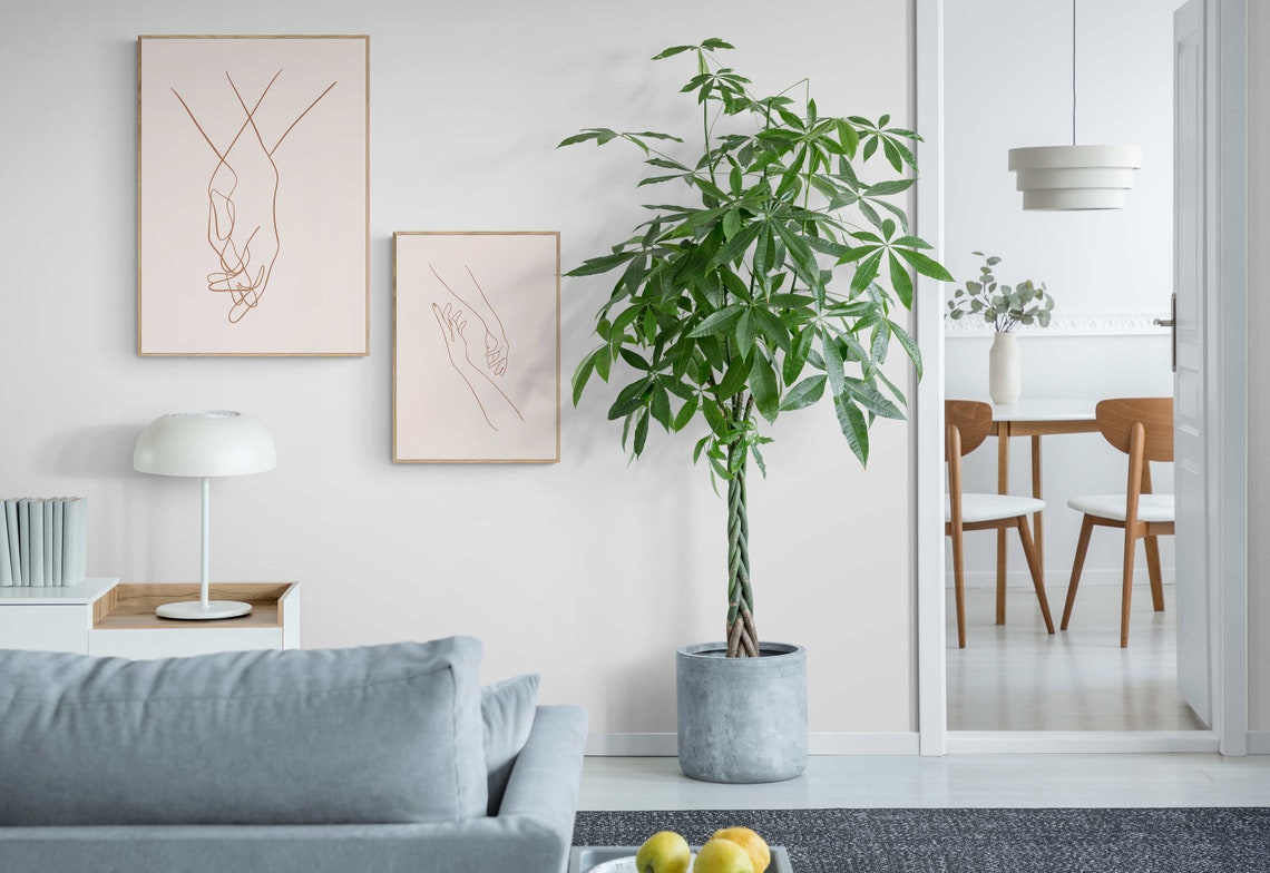 Minimalist One Line Art Couple Hands Reaching Terracotta Modern Poster - Image 3