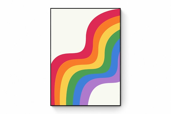 Rainbow Pride Flag Art Print, LGBTQ Pride