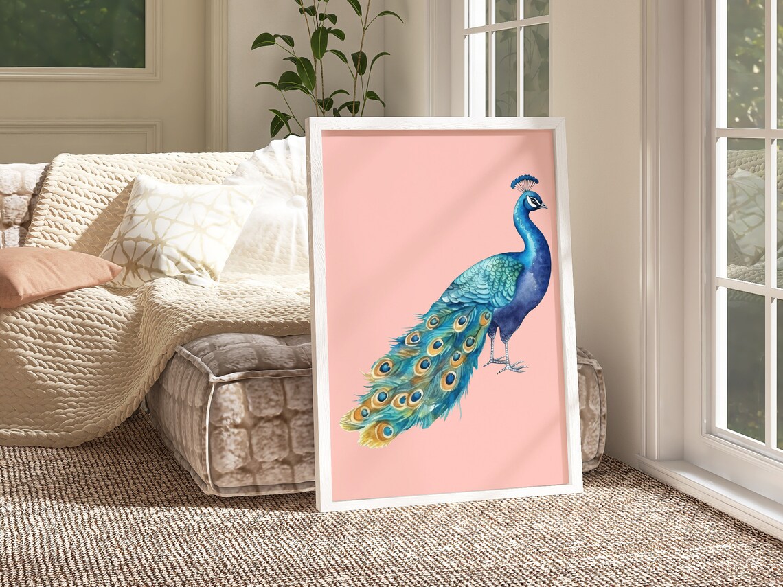 Peacock Home Office Wall Art Poster Print - Image 2