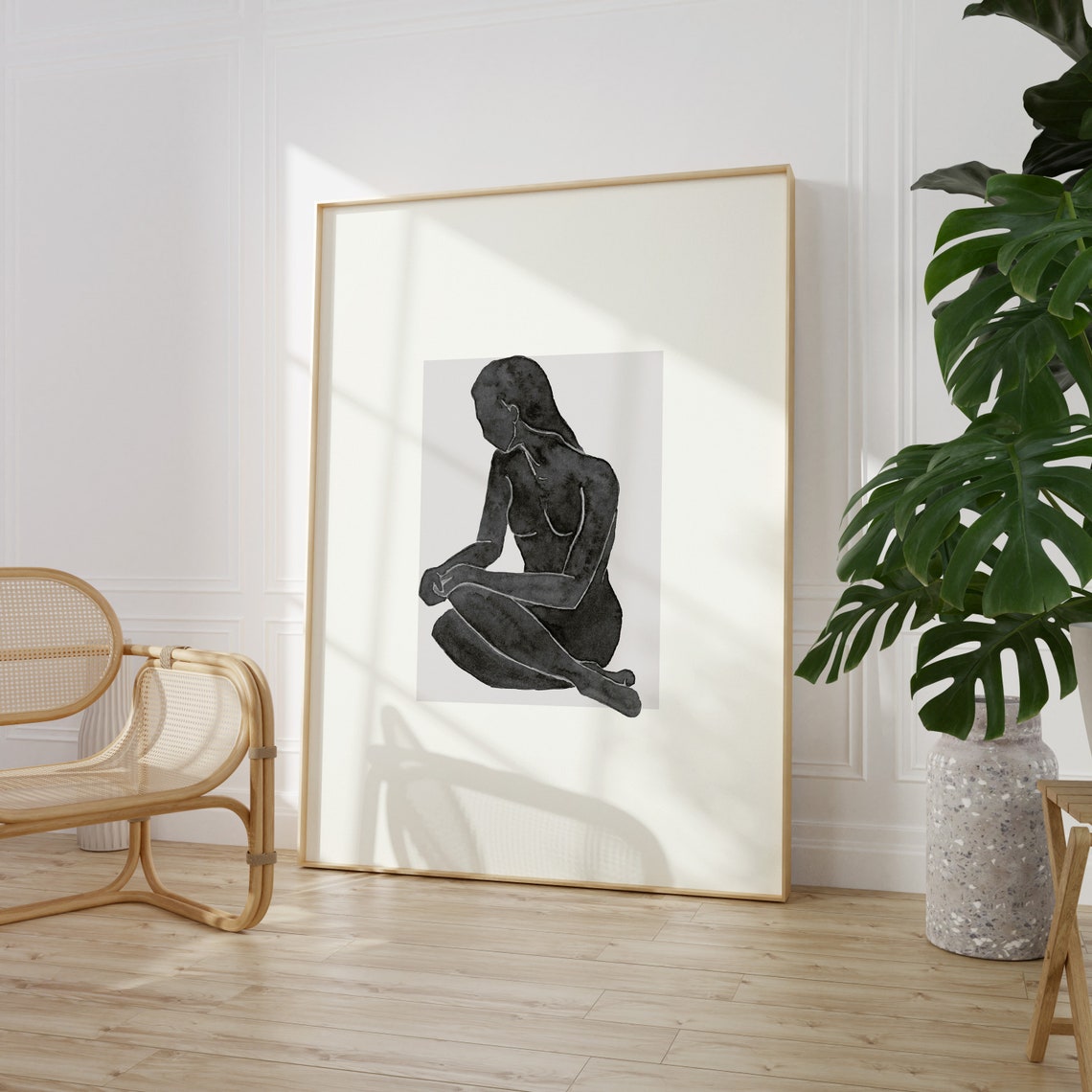 Body Shape Print Woman Silhouette Minimalist Woman Art Print Female Figure Poster Black And White Line Art Woman Body Form Illustration - Image 3