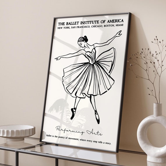 Black And White Ballet Poster Elegant Ballerina Art Print Modern Dance Wall Decor Minimalist Ballet Artwork Gift For Dance Lovers