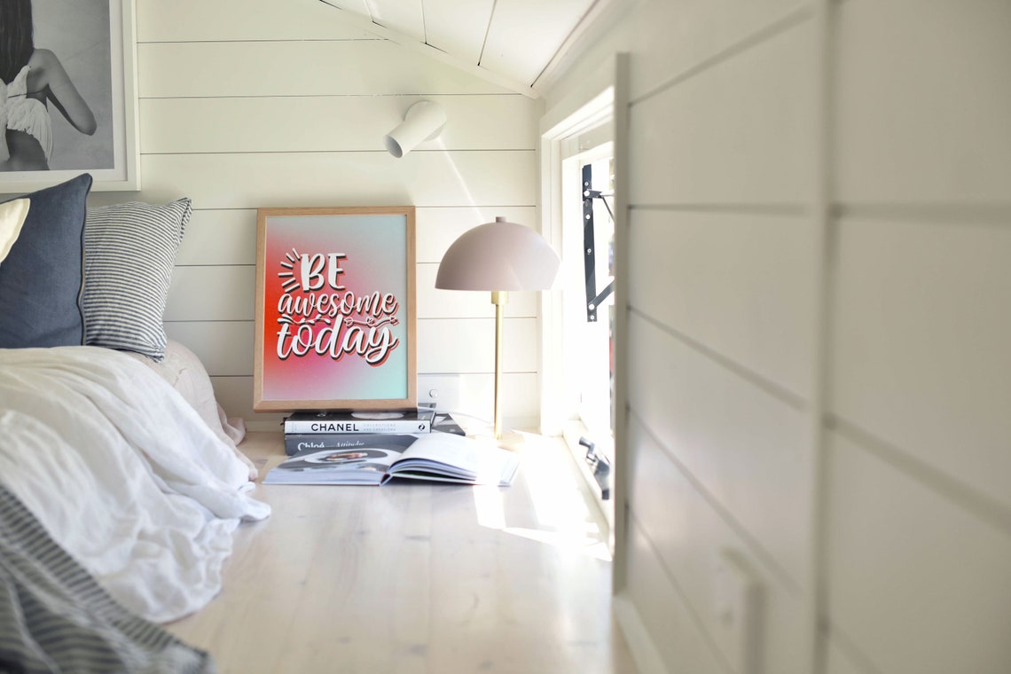Be Awesome Today Gradient Script Motivational Typography Wall Poster - Image 3