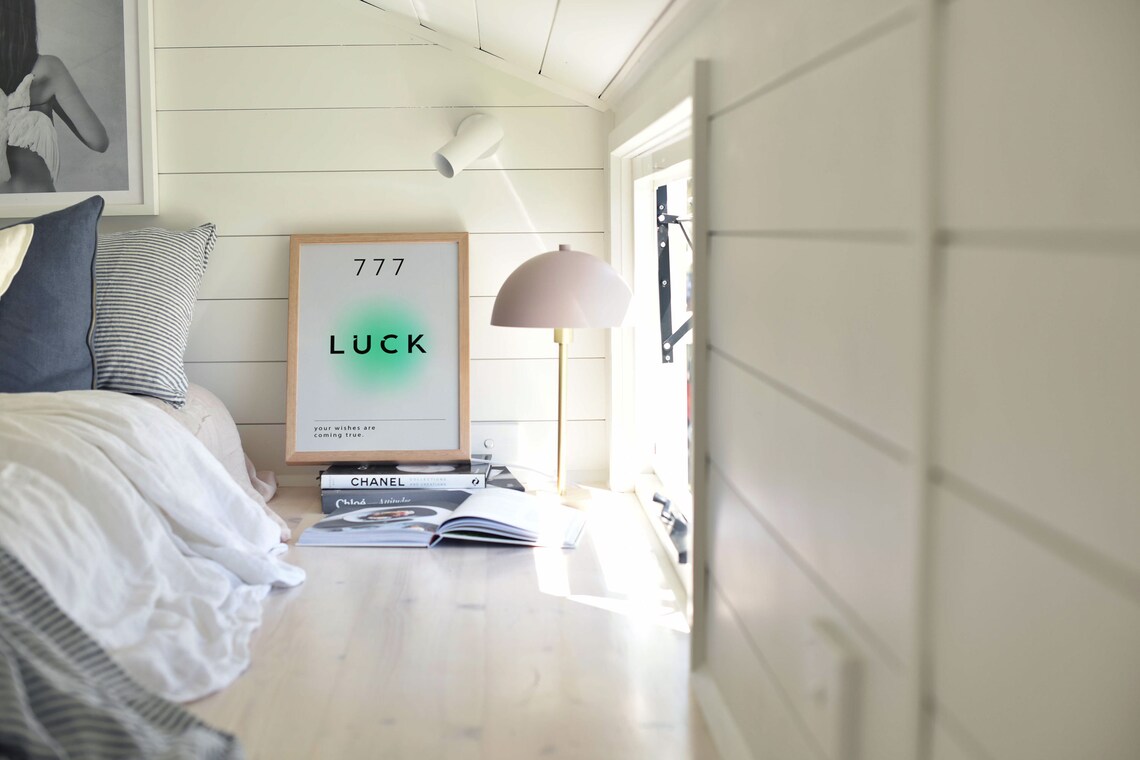 Angel Number 777 Luck Minimalist Aura Spiritual Affirmation Poster - Image 2