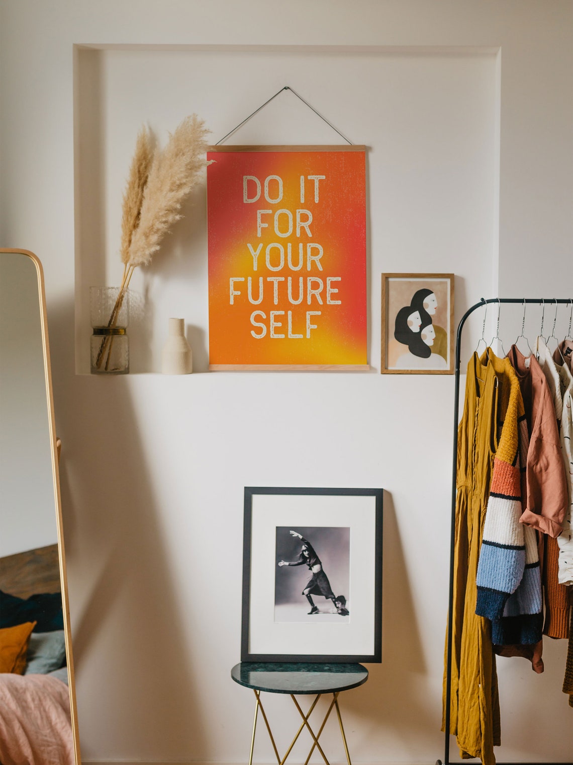 Do It for Your Future Self Orange Stencil Bold Quote Wall Poster - Image 8