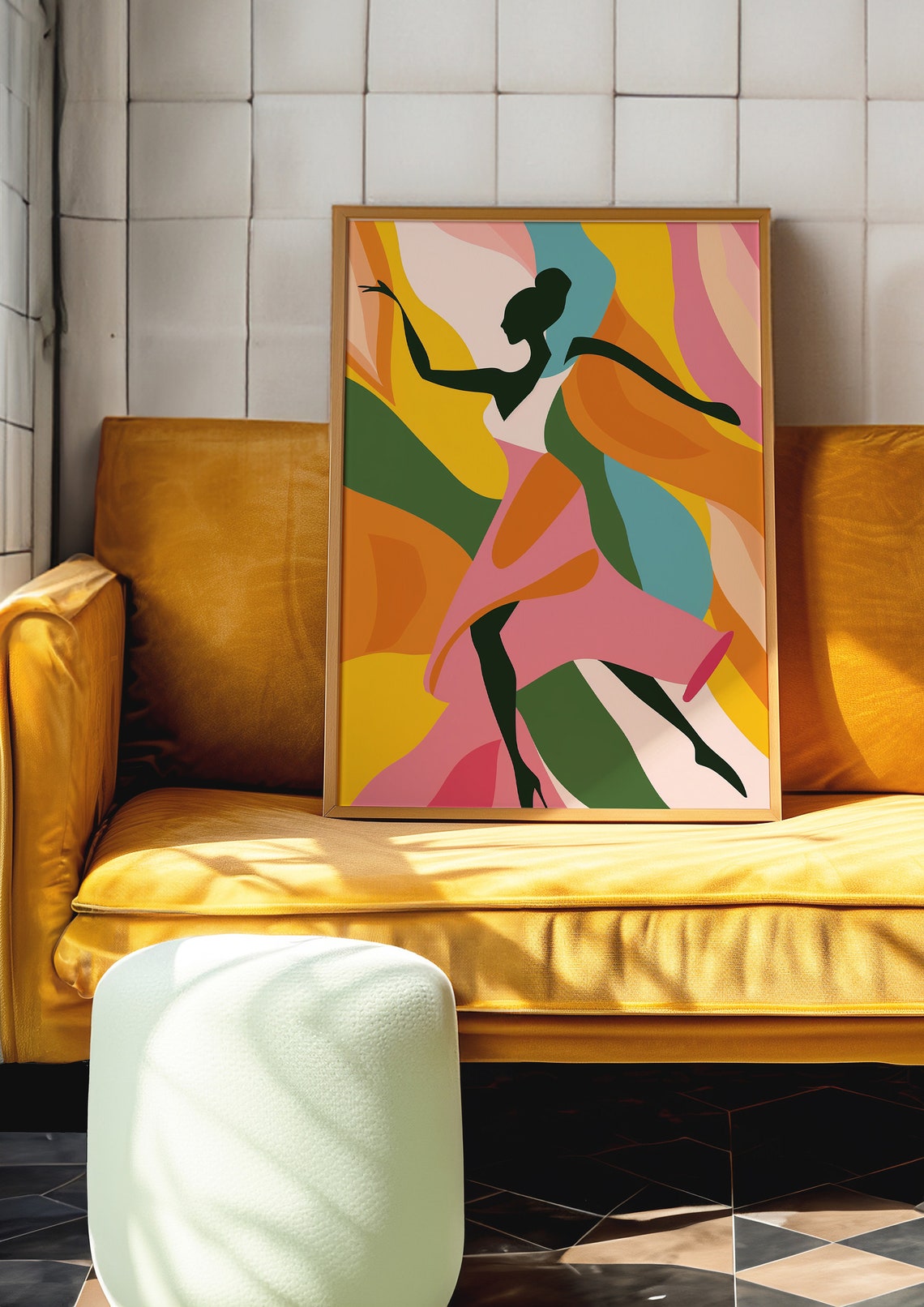 Elegant Abstract Dance Art Print Vibrant Silhouette With Colorful Flowing Background High Resolution Jpg Wall Decor - Image 5