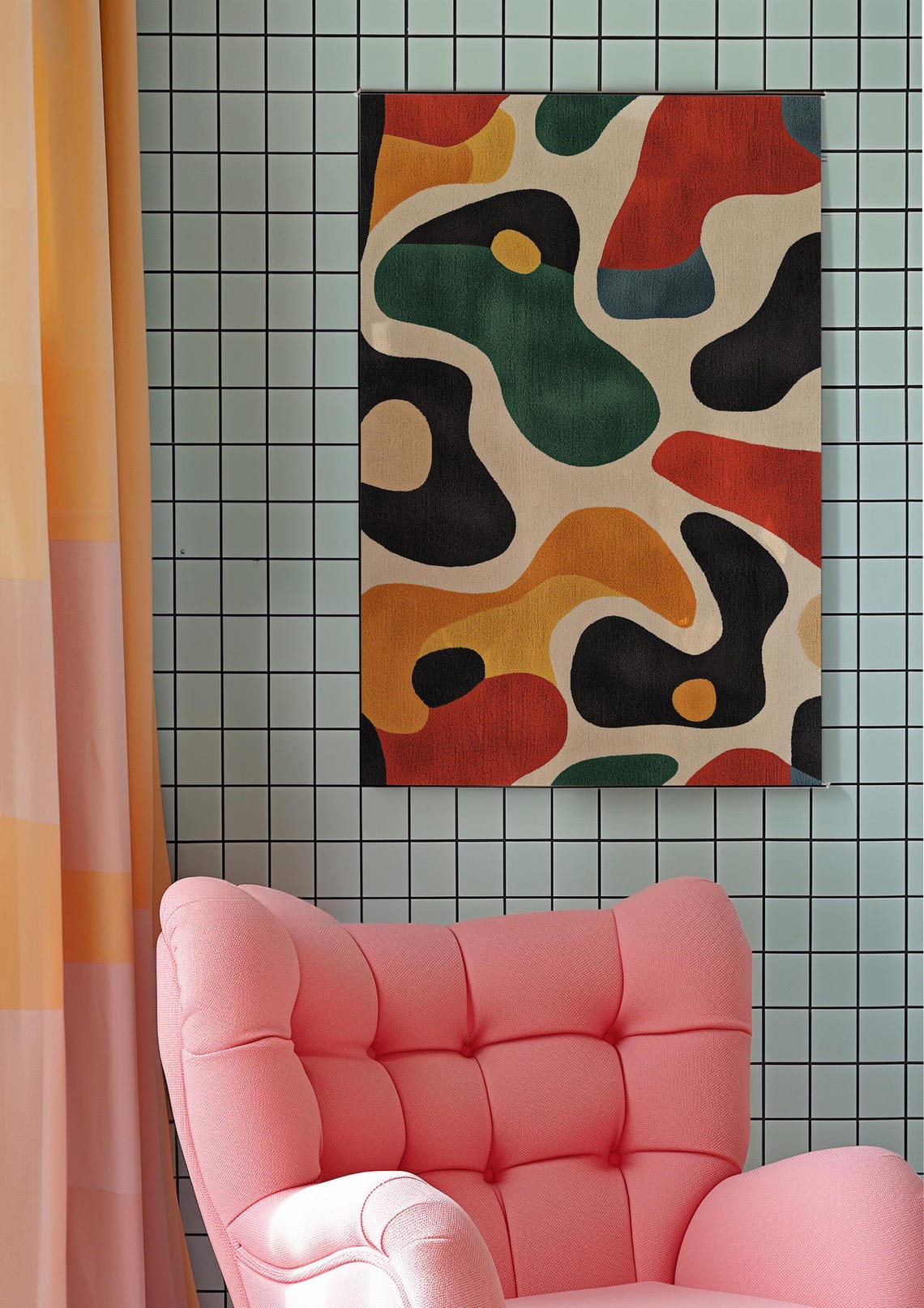 Abstract Modern Art Area Rug Colorful Geometric Patterned Rug For Living Room - Image 5