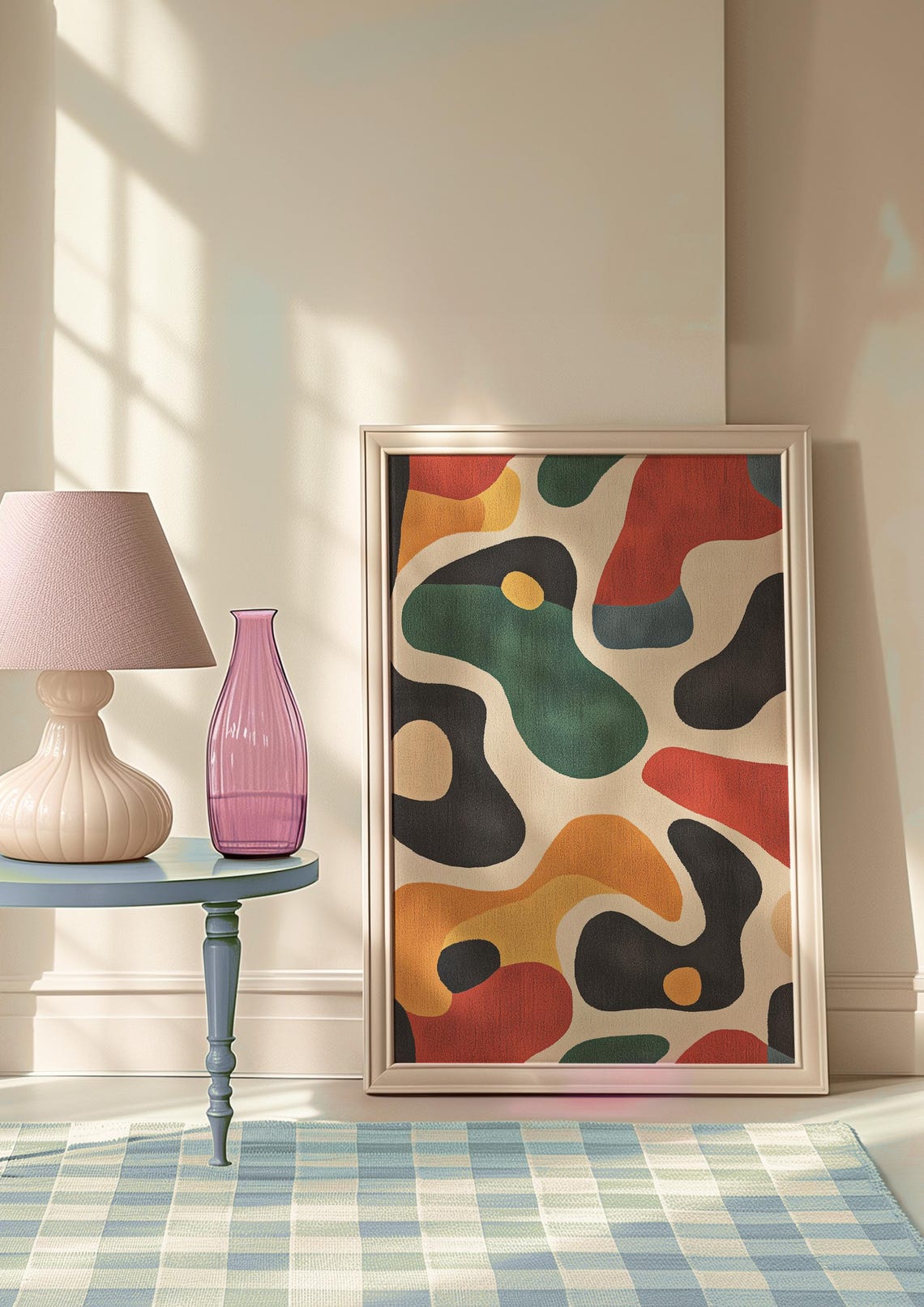 Abstract Modern Art Area Rug Colorful Geometric Patterned Rug For Living Room - Image 7