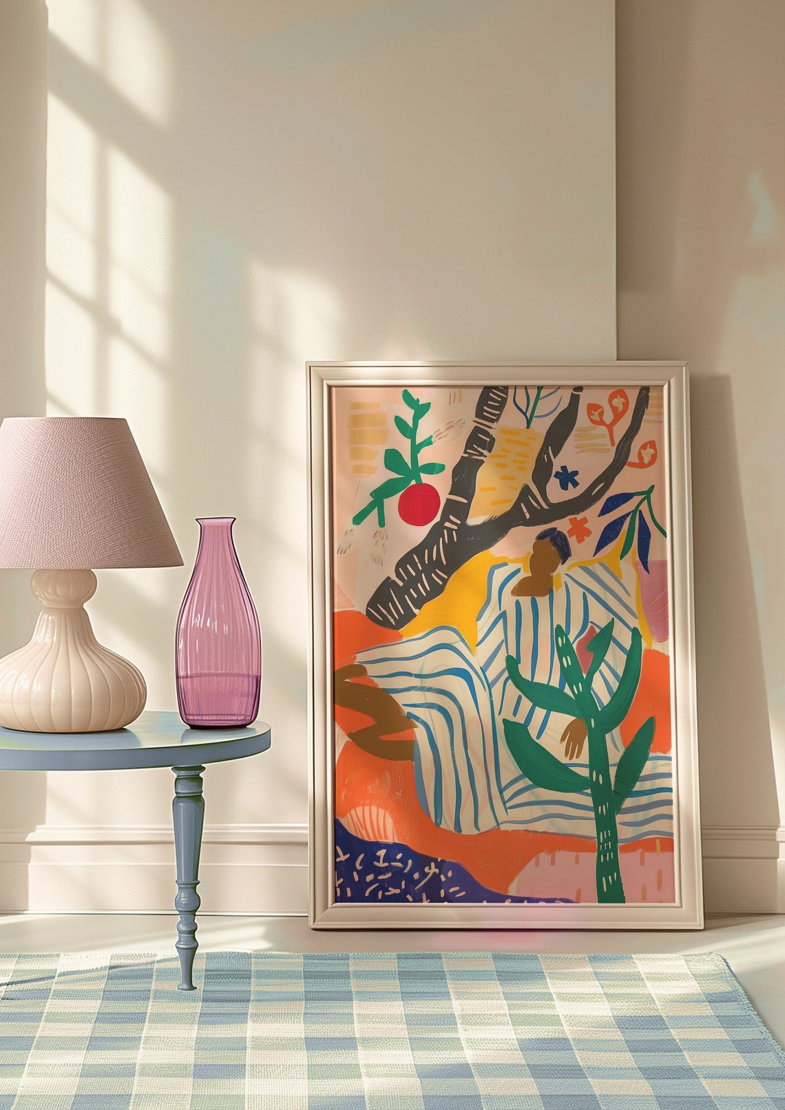 Colorful Abstract Figure Lounging Under a Stylized Tree Poster - Image 8