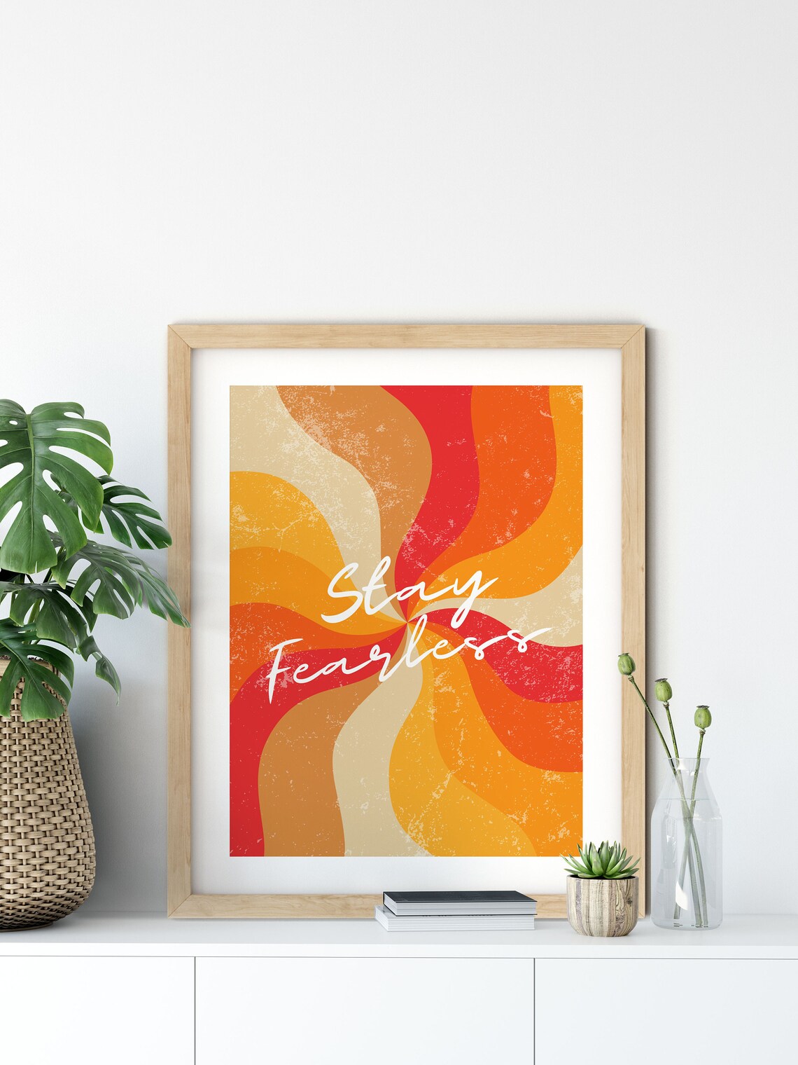 Stay Fearless 70s Vintage Poster, Retro Boho Decor - Image 7