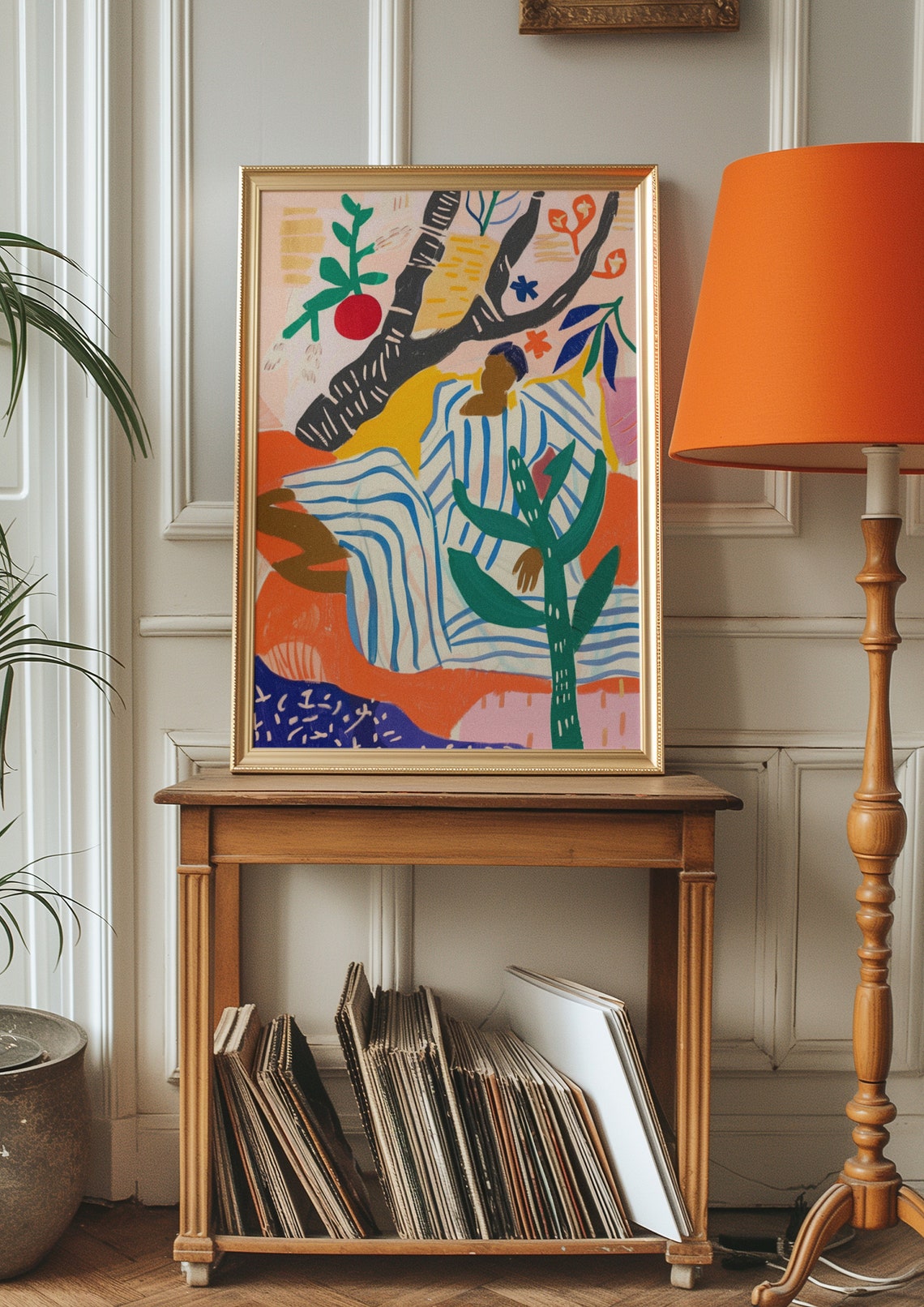 Colorful Abstract Figure Lounging Under a Stylized Tree Poster - Image 2