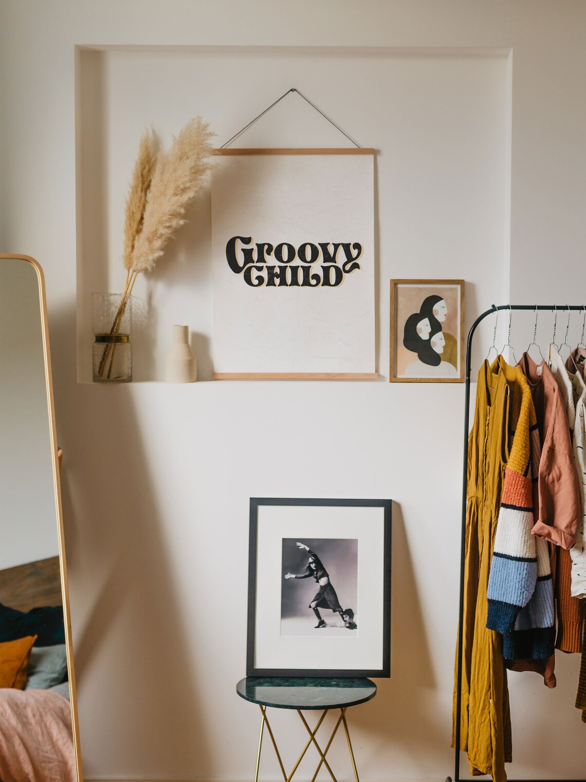 Groovy Child Minimal Black Lettering Beige Retro Typography Poster - Image 6