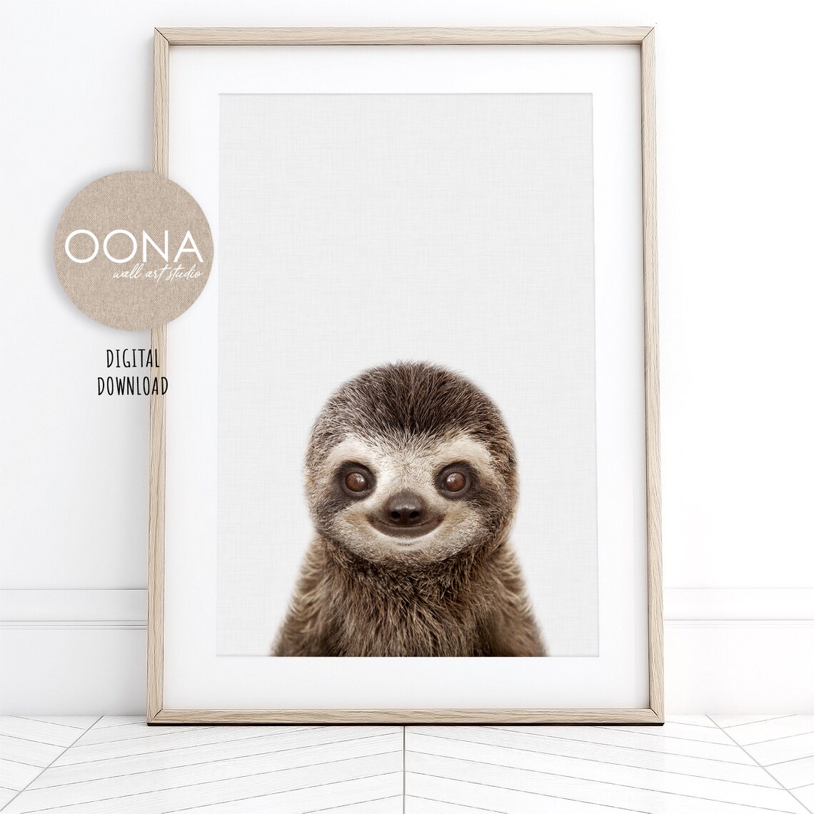 Baby Sloth Nursery Art Print, Jungle Animals - Image 2