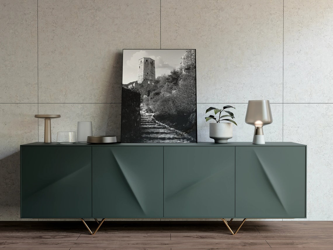 Medieval Stone Tower Black and White Fine Art Photography Poster - Image 2