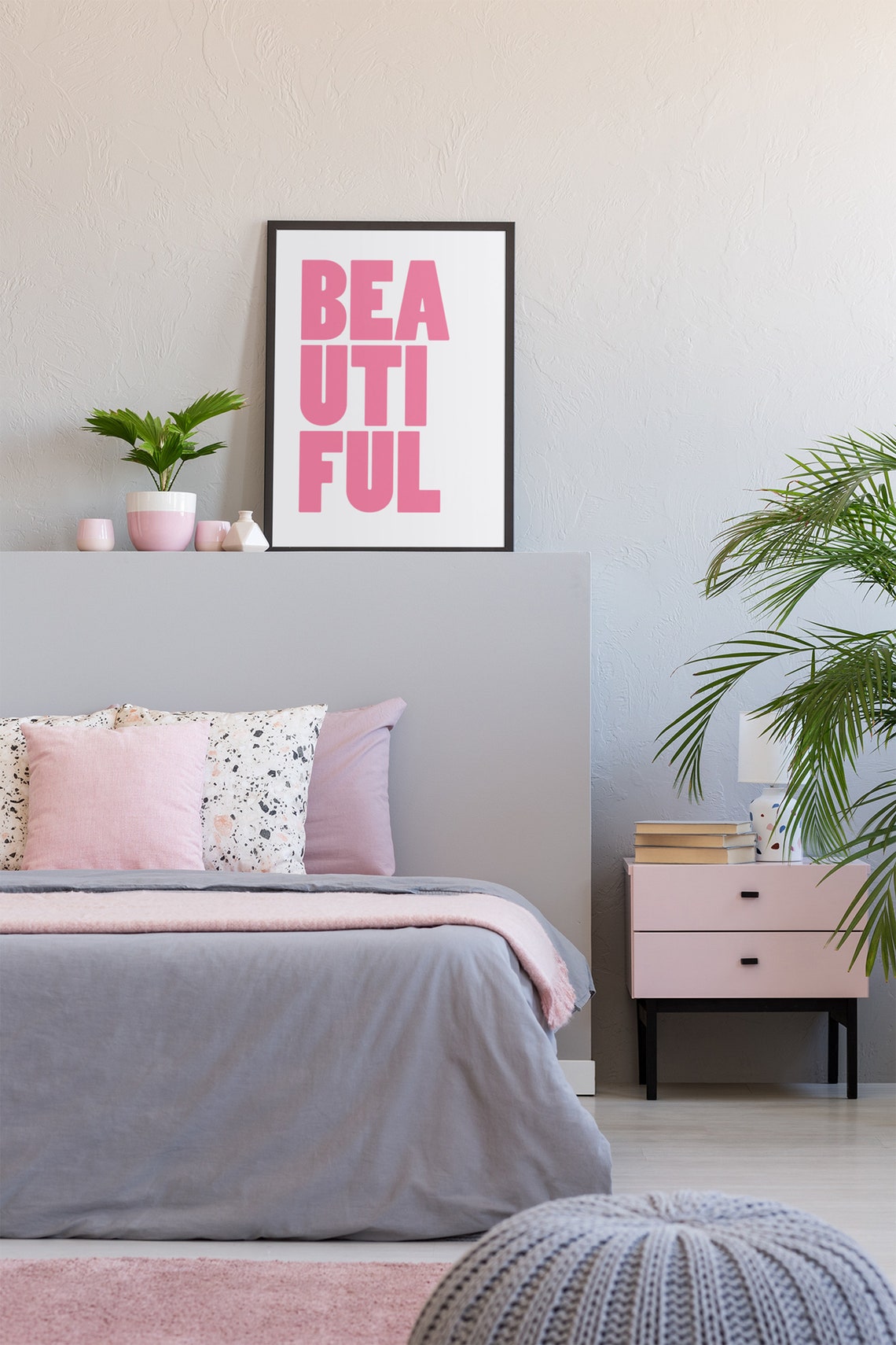 Modern Giant Pink Beautiful Bold Typography Lettering Poster - Image 2