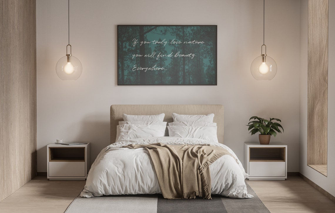 Find Beauty Everywhere Nature Quote Dark Pine Forest Horizontal Poster - Image 4