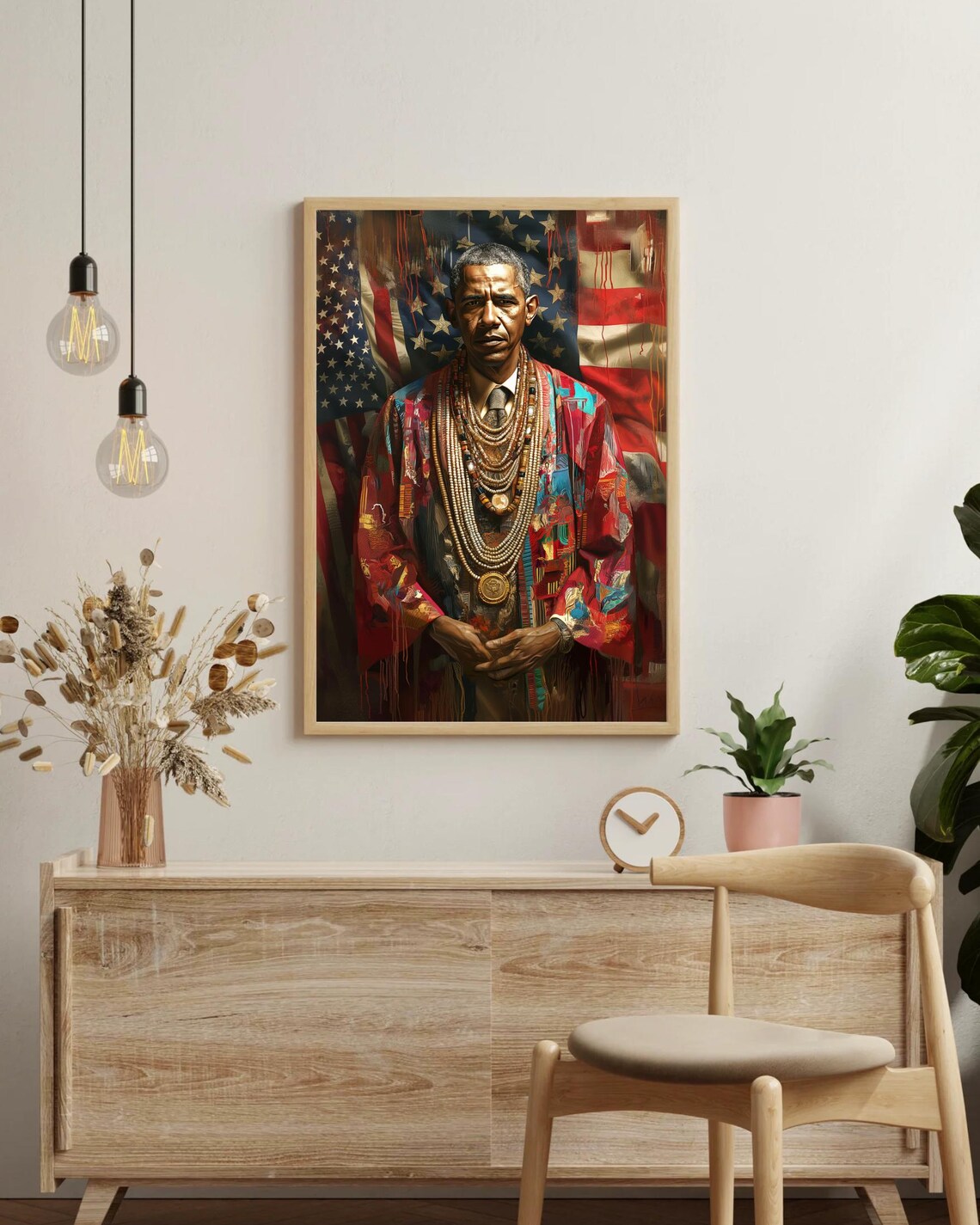 Barack Obama Oil-Painting Style Art Print